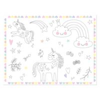 Folat BV Inkleurbare Placemats Unicorns & Rainbows, 6st.