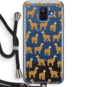 Alpacas: Samsung Galaxy A6 (2018) Transparant Hoesje met koord