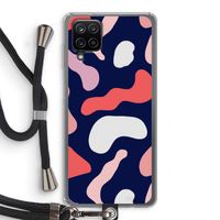 Memphis Shapes Pink: Samsung Galaxy A12 Transparant Hoesje met koord