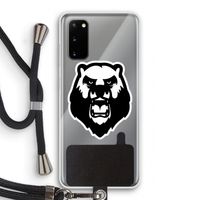 Angry Bear (white): Samsung Galaxy S20 Transparant Hoesje met koord