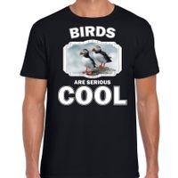 Dieren papegaaiduiker vogel t-shirt zwart heren - birds are cool shirt - thumbnail