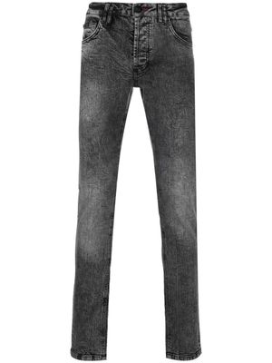 Philipp Plein jean Institutional Super à coupe droite - Gris