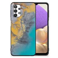 Samsung Galaxy A32 5G Marmeren Print Telefoonhoesje Marble Blue Gold