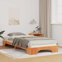 Bedframe met opslag Bruin 100 x 210 cm Massief grenenhout