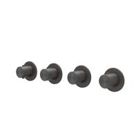 Afbouwdeel IVY Concord Inbouwthermostaat 3 Stopkranen Symmetry Met Ronde Rozetten RVS316 Geborsteld Carbon Black PVD