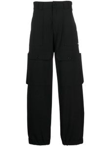 MSGM pantalon ample à taille haute - Noir