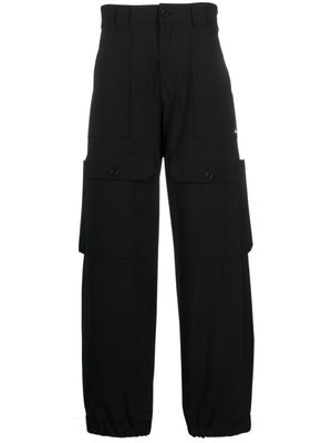 MSGM pantalon ample à taille haute - Noir