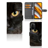 Poco F3 | Xiaomi Mi 11i | Telefoonhoesje | Met pasjeshouder | Zwarte Kat