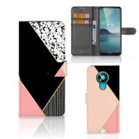 Nokia 3.4 | Book Case | Zwart Roze Vormen