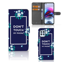 Motorola Moto G100 Portemonnee Hoesje Flowers Blue DTMP - thumbnail