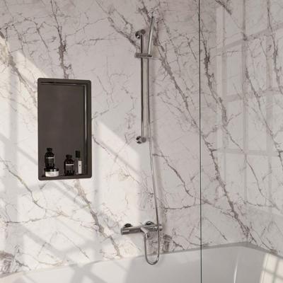 Brauer Chrome Carving Opbouw Baddouche Thermostaatkraan - Staaf - Doucheslang - Glijstang - Handdouche - Chroom