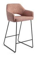 Jesper Home Barkruk 'Yanai' Slide Black, kleur Pink Punch (zithoogte 65cm)