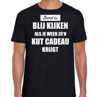 Zwart fout kerstshirt / t-shirt Kerst is blij kijken / kut cadeau outfit heren