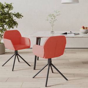 Eetkamerstoelen draaibaar 2 st fluweel roze