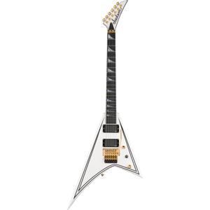 Jackson MJ Series Rhoads RR24MG EB White with Black Pinstripes elektrische gitaar met foam core koffer