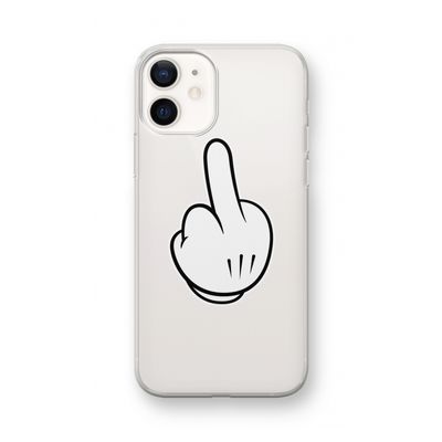 Middle finger black: iPhone 12 mini Transparant Hoesje