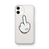 Middle finger black: iPhone 12 mini Transparant Hoesje