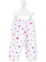 Monnalisa pantalon à fleurs - Blanc