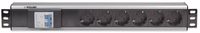 Intellinet 711432 19 inch Stekkerdoos voor patchkast 1.5 HE Geaarde contactdoos Met schakelaar Aluminium, Zwart - thumbnail