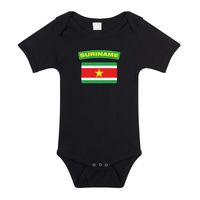 Suriname landen rompertje met vlag zwart voor babys 92 (18-24 maanden)  -