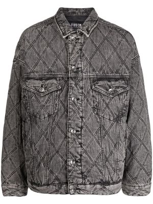 FIVE CM veste bomber en jean à matelassage losanges - Gris