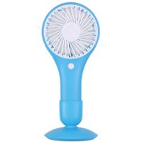 Draagbare USB ventilator met standaard - lichtblauw - kunststof - 20 x 10 cm Draagbare USB ventilator met standaard - lichtblauw - kunststof - 20 x 10 cm