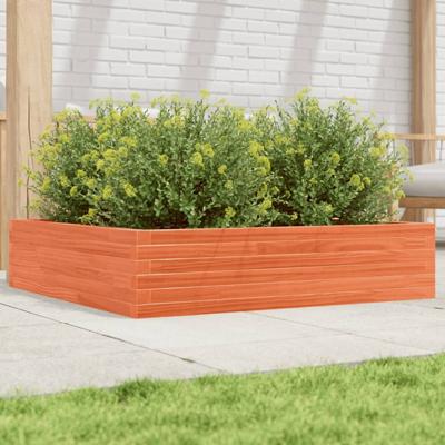 VidaXL Plantenbak 100x100x23 cm massief grenenhout wasbruin