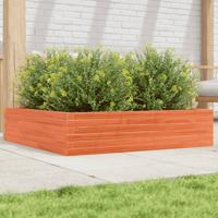 VidaXL Plantenbak 100x100x23 cm massief grenenhout wasbruin