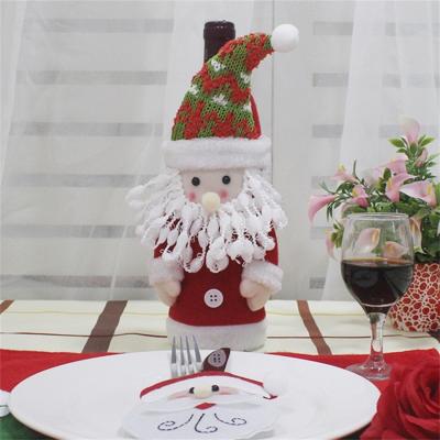 Santa Claus patroon wijn fles tas kerst decoratie
