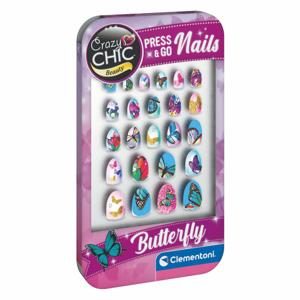 Clementoni crazy chic press & go nagels - vlinders
