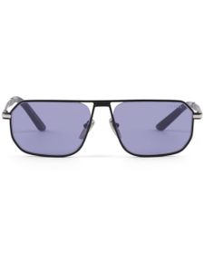 Prada Eyewear lunettes de soleil rectangulaires à plaque logo - Noir