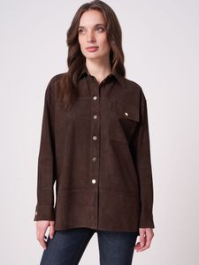 Suède leren blouse