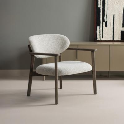 WOOOD Fauteuil 'Udar' Geweven melange stof, kleur Naturel/Donkerbruin