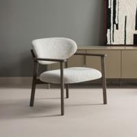 WOOOD Fauteuil 'Udar' Geweven melange stof, kleur Naturel/Donkerbruin