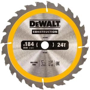 DeWALT Cirkelzaagblad voor Hout | Construction | Ø 184mm Asgat 16mm 24T - DT1939-QZ