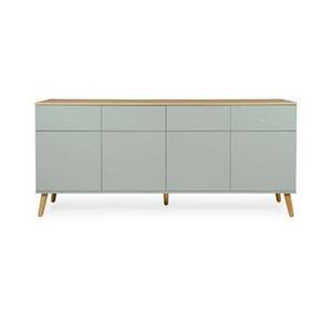 Tenzo dressoir Dot - lichtgroen/eiken - 79x192x43 cm - Leen Bakker