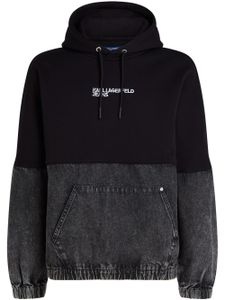 Karl Lagerfeld Jeans hoodie à logo brodé - Noir