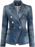 Balmain veste en jean cintrée - Bleu