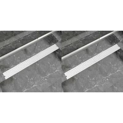 Doucheafvoer 2 st rechthoekig bubbel 1030x140mm roestvrij staal