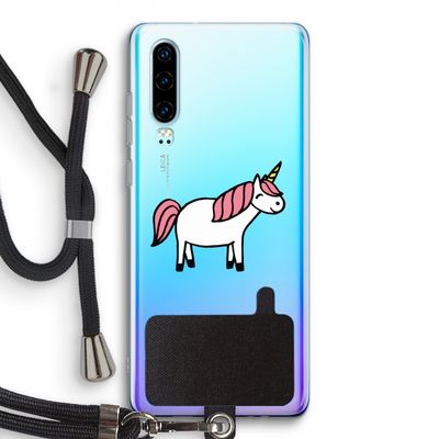 Eenhoorn: Huawei P30 Transparant Hoesje met koord