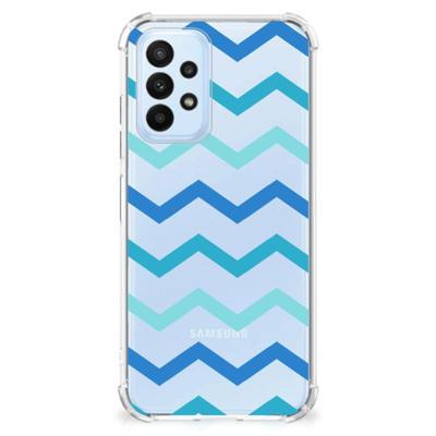 Samsung Galaxy A23 Doorzichtige Silicone Hoesje Zigzag Blauw Samsung Galaxy A23 Doorzichtige Silicone Hoesje Zigzag Blauw