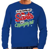 Foute Kersttrui - sweater - Im the reason why Santa has a naughty list - blauw - voor heren