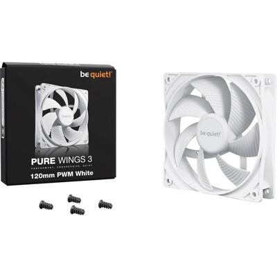 BeQuiet PURE WINGS 3 White 120mm PWM PC-ventilator Wit (b x h x d) 120 x 25 x 120 mm