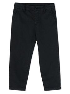 DONDUP KIDS pantalon droit à plaque logo - Bleu