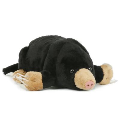 Semo knuffel Mol - zwart - 23 cm - liggend - pluche - Mollen knuffeldier
