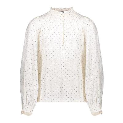 Geisha winter blouse meisjes - wit/zwart - shiny stippen
