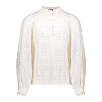Geisha winter blouse meisjes - wit/zwart - shiny stippen