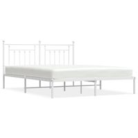 vidaXL Bedframe met hoofdbord metaal wit 160x200 cm