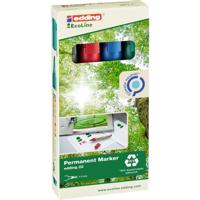 Edding 22 EcoLine 4-22-4 Permanent marker Zwart, Blauw, Rood, Groen Watervast: Ja