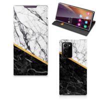 Samsung Galaxy Note 20 Ultra | Standcase | Marmer Wit Zwart - Origineel Cadeau Man